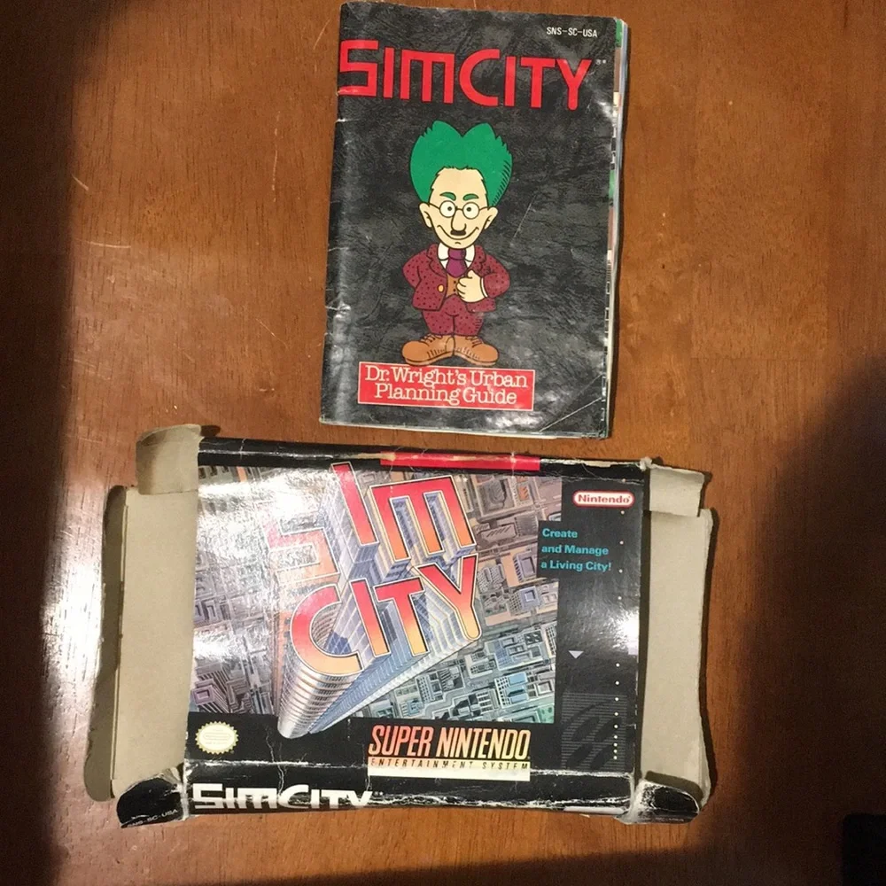 Original Super Nintendo “Sim City” box and manual only